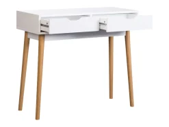Mesa de hall branca Fiano com 2 gavetas, 78x90x35 cm Branco