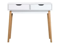 Mesa de hall branca Fiano com 2 gavetas, 78x90x35 cm Branco