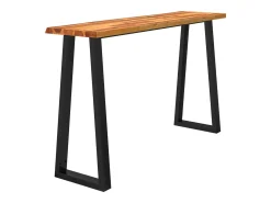 Consola| Mesa de jantar c/ bordas vivas 140x40x80 cm acácia maciça PT535089 Castanho