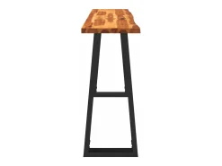 Consola| Mesa de jantar c/ bordas vivas 140x40x80 cm acácia maciça PT535089 Castanho