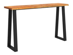 Consola| Mesa de jantar c/ bordas vivas 140x40x80 cm acácia maciça PT535089 Castanho