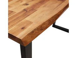 Consola*vidaxl Mesa de jantar c/ bordas vivas 140x40x80 cm acácia maciça Natural claro