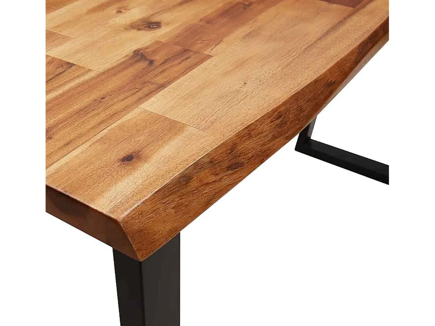 Consola*vidaxl Mesa de jantar c/ bordas vivas 140x40x80 cm acácia maciça Natural claro