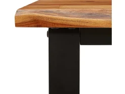 Consola*vidaxl Mesa de jantar c/ bordas vivas 140x40x80 cm acácia maciça Natural claro