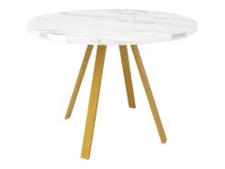 Mesa De Centro| Mesa de jantar redonda 80 × 80 × 75 cm, mesa de cozinha, mesa de centro para 4 pessoas, branca Branco