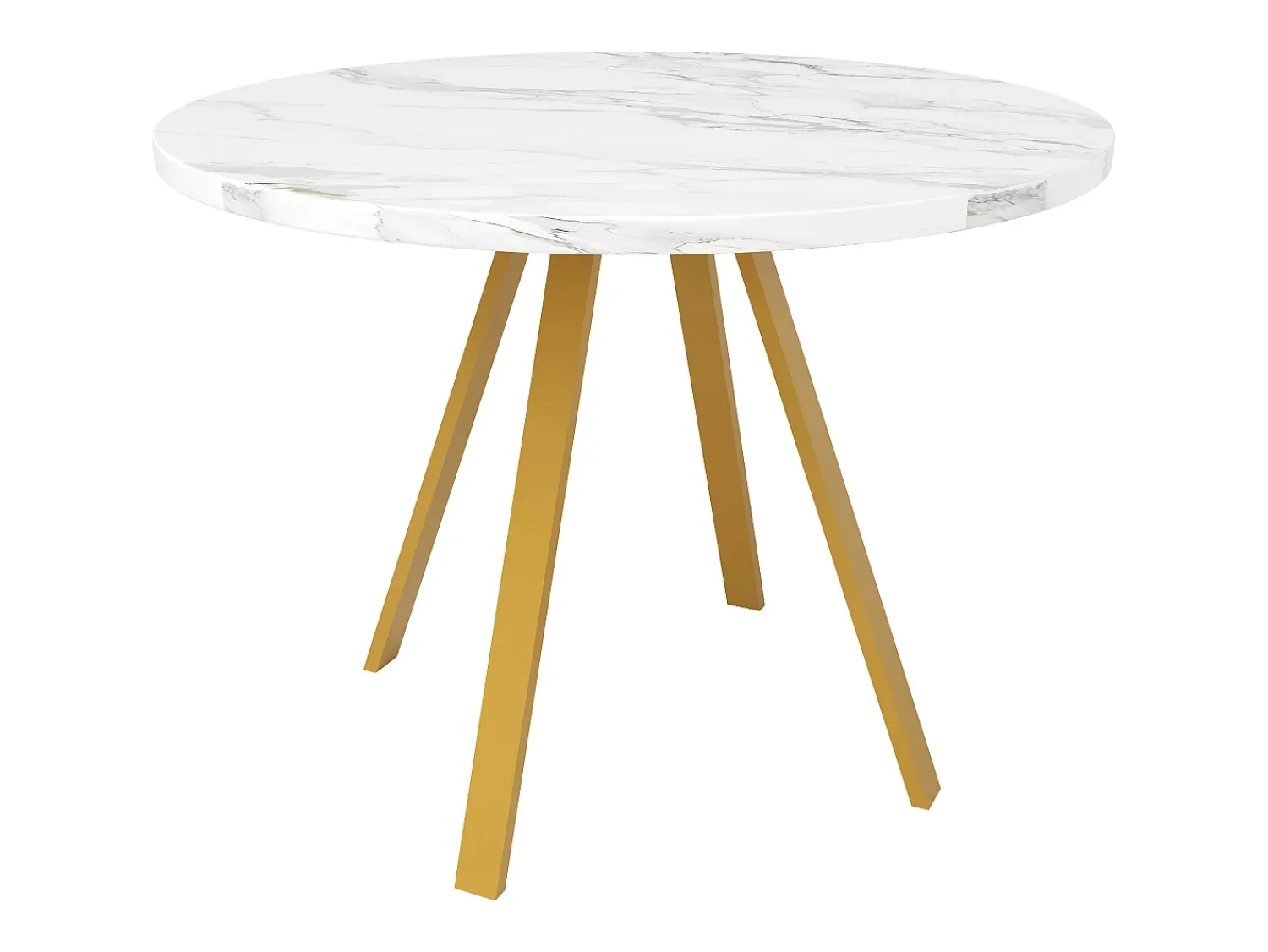 Mesa De Centro| Mesa de jantar redonda 80 × 80 × 75 cm, mesa de cozinha, mesa de centro para 4 pessoas, branca Branco