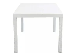 Mesa De Apoio* Mesa de jardim retangular Houston 150 x 90 cm em plástico trançado - Branco
