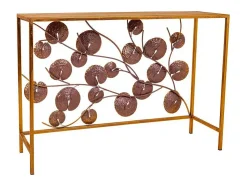 Consola* Mesa de metal para hall de entrada. Dourado