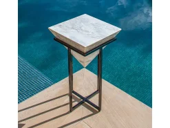Online Mesa de mármore trapezoidal Branco