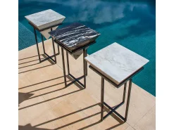 Online Mesa de mármore trapezoidal Branco