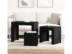 Mesa de Ninho 3 pcs Carvalho 61x30x50 cm^ Mesa De Centro