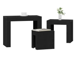 Mesa de Ninho 3 pcs Carvalho 61x30x50 cm^ Mesa De Centro