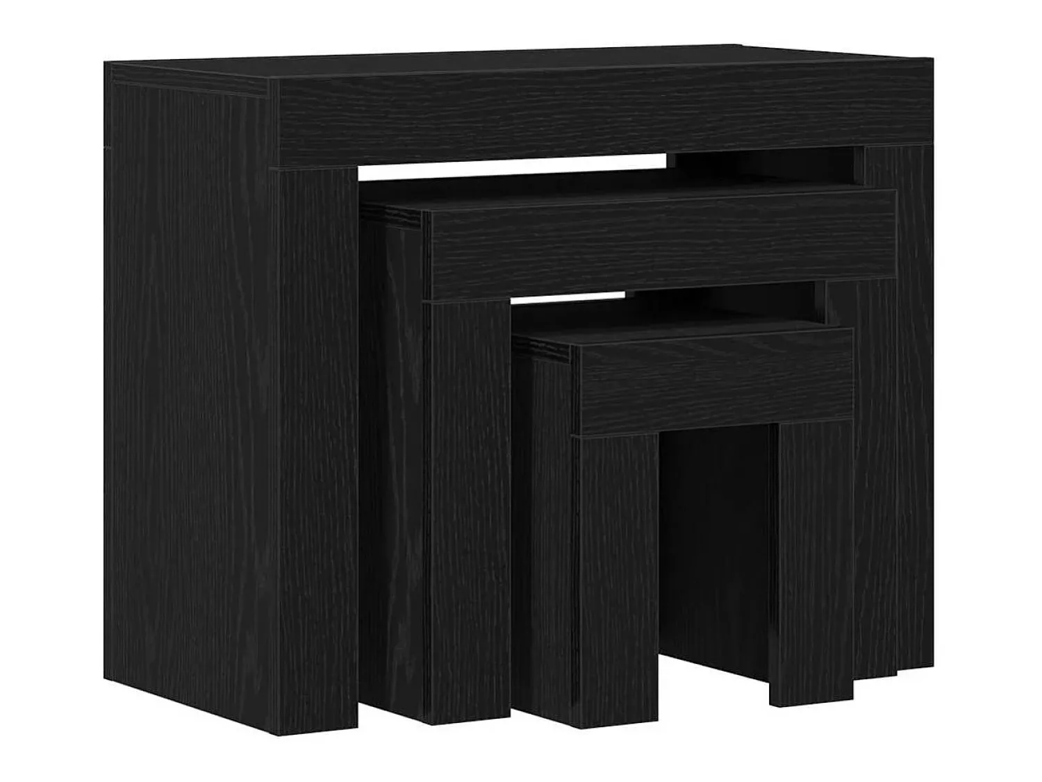 Mesa de Ninho 3 pcs Carvalho 61x30x50 cm^ Mesa De Centro