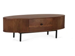 Mesa De Centro*Giner y colomer Mesa de porão com 1 terraço em bosque de acácias Castanho