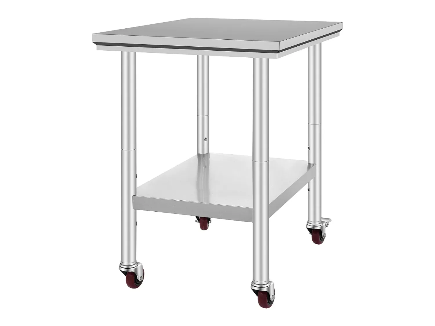 Sale Mesa de Preparação SucceBuy Mesa de Trabalho em Aço Inoxidável 30 x 24 Polegadas, Mesa de Preparação Comercial com 4 Rodízios Prateado