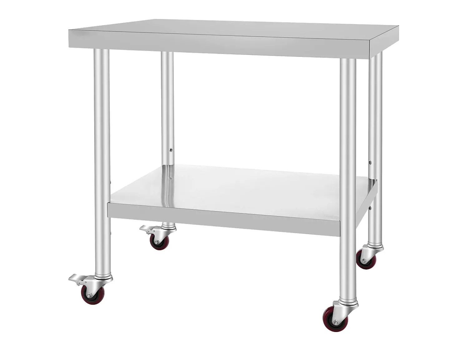 Mesa de Preparação SucceBuy Mesa de Trabalho em Aço Inoxidável, Mesa de Preparação Comercial de 36 x 30 Polegadas com 4 Rodízios^ Móvel De Arrumação