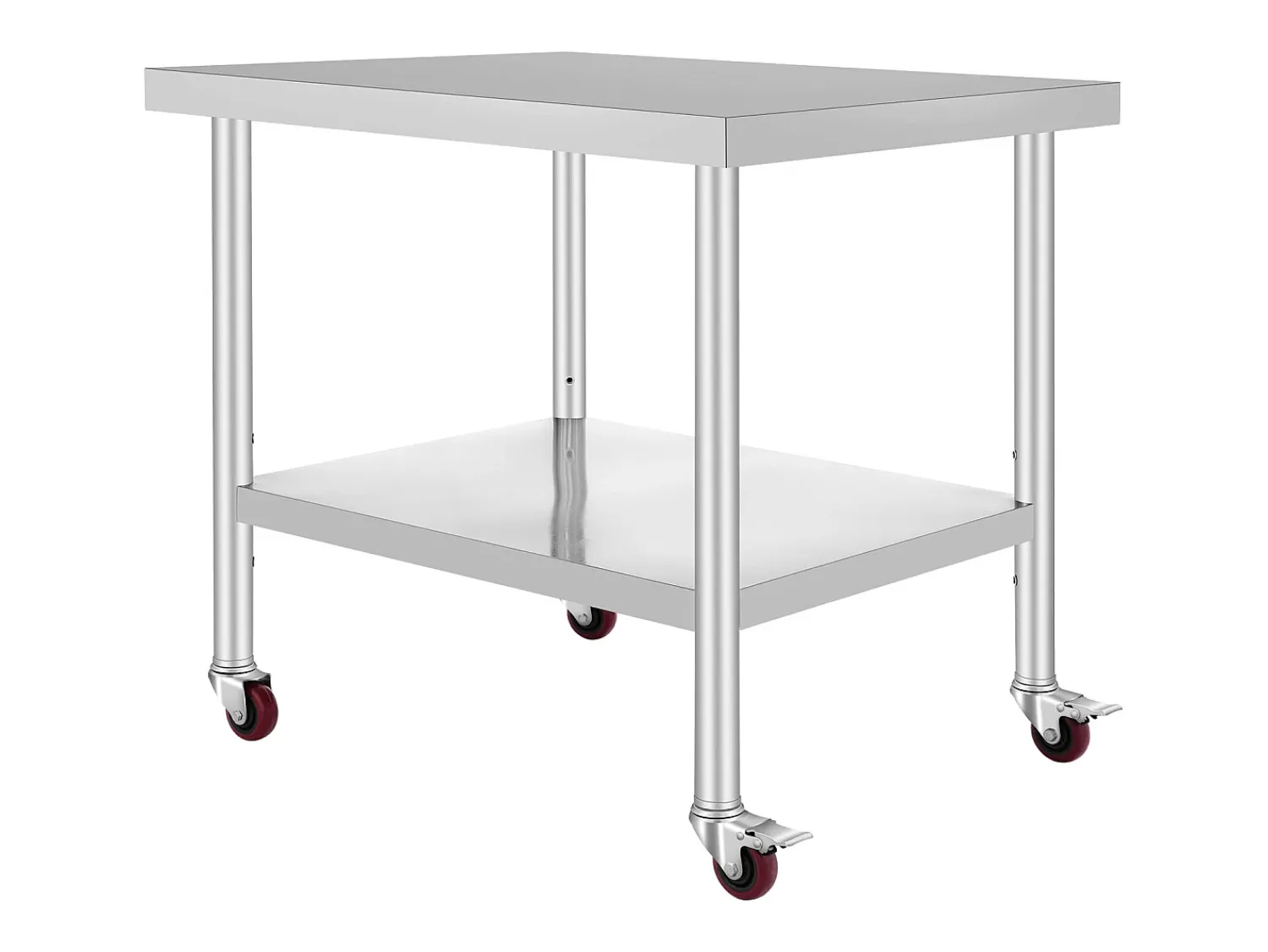 Mesa de Preparação SucceBuy Mesa de Trabalho em Aço Inoxidável, Mesa de Preparação Comercial de 36 x 30 Polegadas com 4 Rodízios^ Móvel De Arrumação