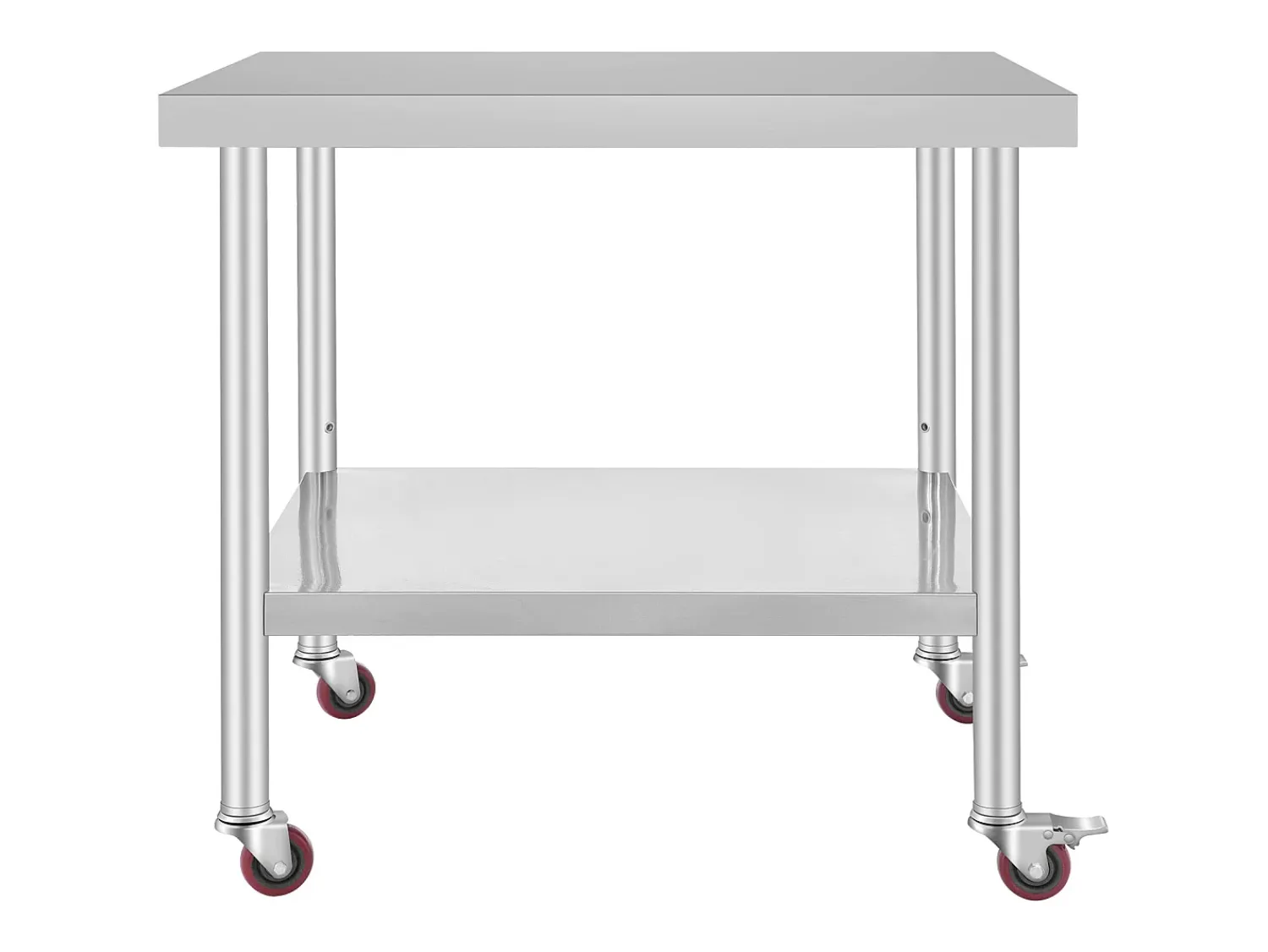 Mesa de Preparação SucceBuy Mesa de Trabalho em Aço Inoxidável, Mesa de Preparação Comercial de 36 x 30 Polegadas com 4 Rodízios^ Móvel De Arrumação