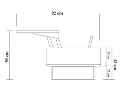 Mesa De Centro*Dmora Mesa de sala de estar Dboc, Mesa baixa para café, Suporte para sofá, Prateleira para sala de estar, 120x60h43 cm, Nogueira e Preto Castanho