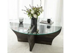 Mesa De Centro|Dmora Mesa de sala de estar Dborrell, Mesa de café, Suporte de revistas para sofá, Prateleira para sala de estar, 92x92h36 cm, Antracite Preto