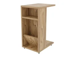 Dmora Mesa de sala de estar Dgambazz, Mesa de café baixa, Porta-revistas para sofá, Prateleira para sala de estar, 30x40h63 cm, Carvalho^ Mesa De Centro