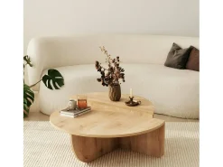 Mesa De Centro|Dmora Mesa de sala de estar Dgiarett, Mesa de café, Suporte de revistas para sofá, Prateleira para sala de estar, 90x90h35 cm, Carvalho Castanho