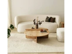 Mesa De Centro|Dmora Mesa de sala de estar Dgiarett, Mesa de café, Suporte de revistas para sofá, Prateleira para sala de estar, 90x90h35 cm, Carvalho Castanho