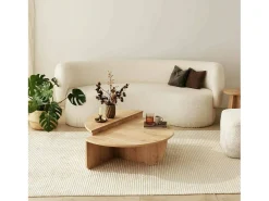 Mesa De Centro|Dmora Mesa de sala de estar Dgiarett, Mesa de café, Suporte de revistas para sofá, Prateleira para sala de estar, 90x90h35 cm, Carvalho Castanho
