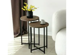 Dmora Mesa de sala de estar Dluperin, Mesa de café, Suporte de revistas para sofá, Prateleira para sala de estar, 70x35h55 cm, Nogueira^ Mesa De Apoio
