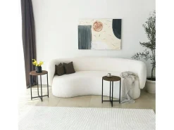 Dmora Mesa de sala de estar Dluperin, Mesa de café, Suporte de revistas para sofá, Prateleira para sala de estar, 70x35h55 cm, Nogueira^ Mesa De Apoio