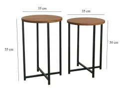 Dmora Mesa de sala de estar Dluperin, Mesa de café, Suporte de revistas para sofá, Prateleira para sala de estar, 70x35h55 cm, Carvalho Castanho