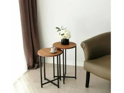 Dmora Mesa de sala de estar Dluperin, Mesa de café, Suporte de revistas para sofá, Prateleira para sala de estar, 70x35h55 cm, Carvalho Castanho