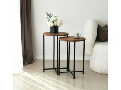 Dmora Mesa de sala de estar Dluperin, Mesa de café, Suporte de revistas para sofá, Prateleira para sala de estar, 70x35h55 cm, Carvalho Castanho