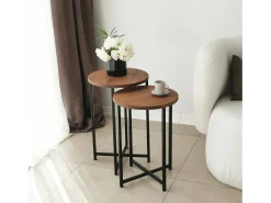 Dmora Mesa de sala de estar Dluperin, Mesa de café, Suporte de revistas para sofá, Prateleira para sala de estar, 70x35h55 cm, Carvalho Castanho