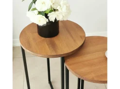 Dmora Mesa de sala de estar Dluperin, Mesa de café, Suporte de revistas para sofá, Prateleira para sala de estar, 70x35h55 cm, Carvalho Castanho