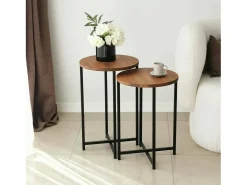 Dmora Mesa de sala de estar Dluperin, Mesa de café, Suporte de revistas para sofá, Prateleira para sala de estar, 70x35h55 cm, Carvalho Castanho