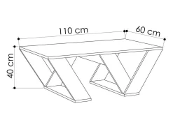 Hot Dmora Mesa de sala de estar Dmelegon, Mesa de café, Suporte de revistas para sofá, Prateleira para sala de estar, 110x60h40 cm, Branco