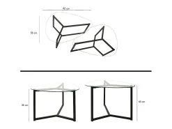 Mesa De Centro|Dmora Mesa de sala de estar Dmotoles, Mesa baixa para café, Suporte para sofá, Prateleira para sala de estar, 82x58h40 cm, Preto