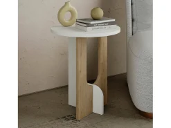 Mesa De Apoio|Dmora Mesa de sala de estar Dpa, Mesa de café baixo, Porta-revistas para sofá, Prateleira de sala de estar, 40x40h47 cm, e Carvalho Branco