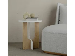 Mesa De Apoio|Dmora Mesa de sala de estar Dpa, Mesa de café baixo, Porta-revistas para sofá, Prateleira de sala de estar, 40x40h47 cm, e Carvalho Branco