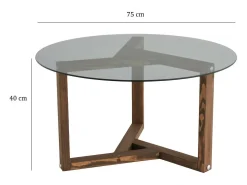 Mesa De Centro|Dmora Mesa de sala de estar Dperalt, mesa baSso de café, porta-revistas para sofá, prateleira para sala de estar, 75x75h40 cm, Tortora Cinzento