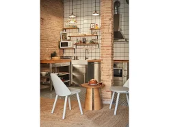 Mesa De Apoio|Teulat Mesa de sala de estar em madeira natural Ø50 h50 cm Natural claro