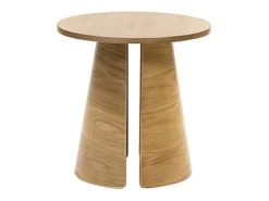 Mesa De Apoio|Teulat Mesa de sala de estar em madeira natural Ø50 h50 cm Natural claro