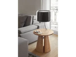 Mesa De Apoio|Teulat Mesa de sala de estar em madeira natural Ø50 h50 cm Natural claro