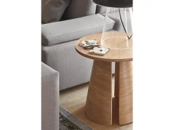Mesa De Apoio|Teulat Mesa de sala de estar em madeira natural Ø50 h50 cm Natural claro