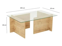 Best Dmora Mesa de sala de estarOu Dfontola, Mesa de café, Porta-revistas para sofá, Prateleira para sala de estar, 105x65h40 cm, Carvalho Castanho