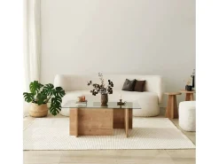 Best Dmora Mesa de sala de estarOu Dfontola, Mesa de café, Porta-revistas para sofá, Prateleira para sala de estar, 105x65h40 cm, Carvalho Castanho