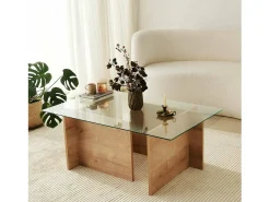 Best Dmora Mesa de sala de estarOu Dfontola, Mesa de café, Porta-revistas para sofá, Prateleira para sala de estar, 105x65h40 cm, Carvalho Castanho