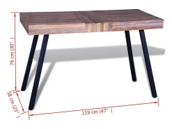 vidaxl Mesa de teca reciclada^ Mesa De Apoio