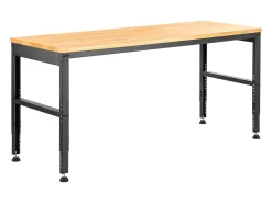 Mesa De Centro* Mesa de Trabalho Ajustável SucceBuy, 122x61x97 cm, com Tomada de Corrente, para Escritório, Casa, Garagem Castanho